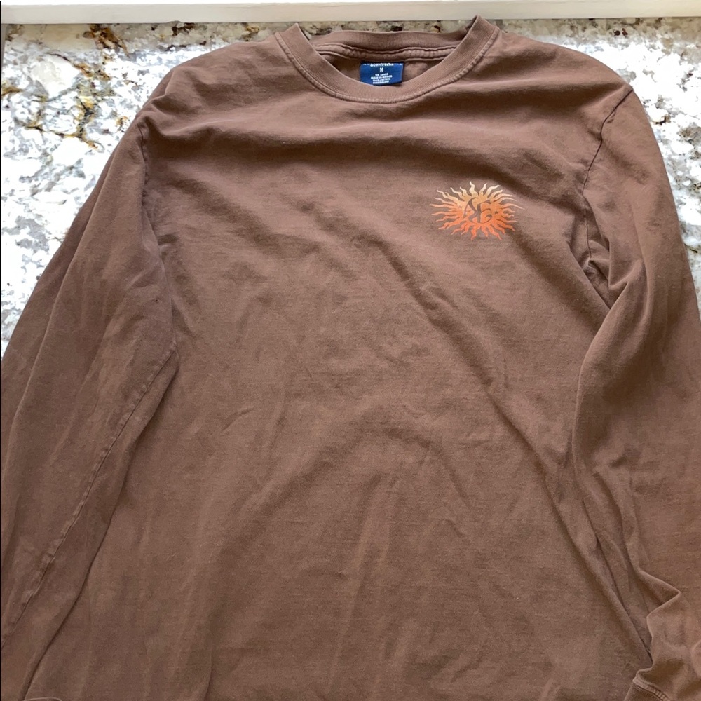 American Eagle Outfitters Brown Long Sleeve Tee